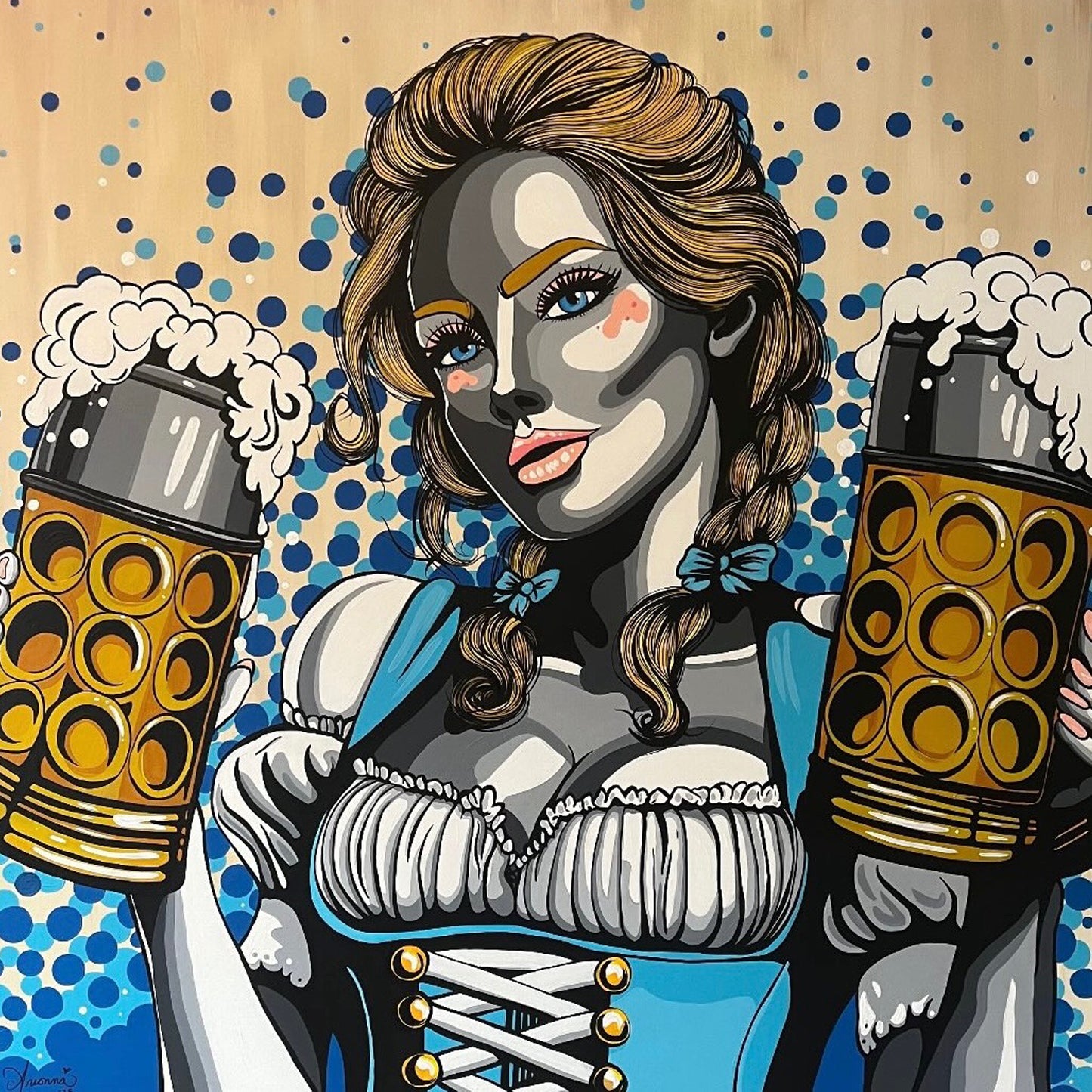 One Girl, Two Cups - Print