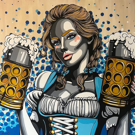 One Girl, Two Cups - Print